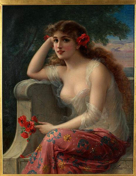 Girl with a Poppy, Emile Vernon